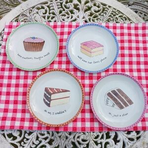 Dessert / Tea Plates Vintage Set Of 4 Boston Warehouse Trading Co. 2002